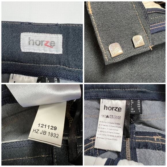 NWT HorZe Denim Breeches Royal Equus Selfpatch SIZE S Blue Stretch Suede - Picture 4 of 15